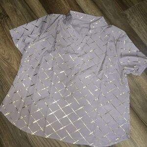 Pink and Gold Patterned Blouse